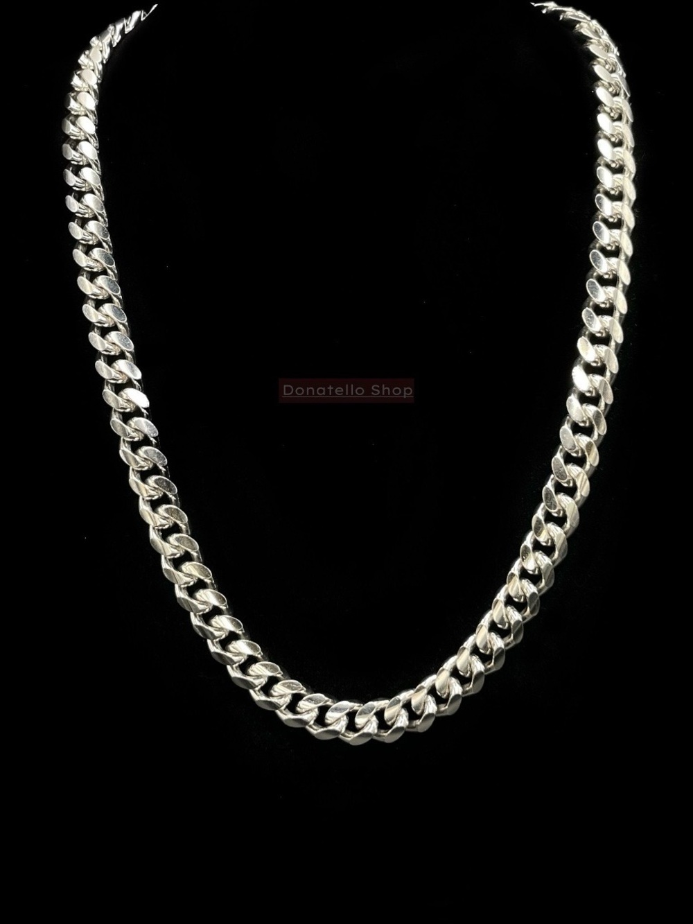 New Men's 925 Sterling Silver Lobster Claw Cuban Link Chain Necklace 22”